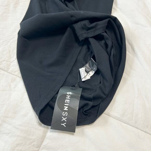 NWT SHEIN SXY Black Bodycon Mini Dress Size Small Spaghetti Strap - Picture 6 of 6